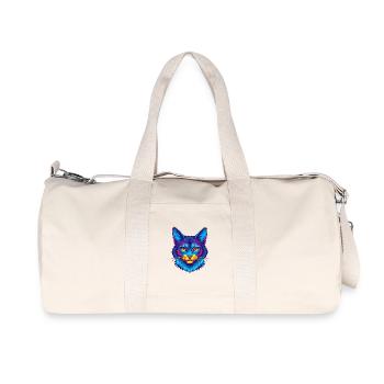 Chat Somali Race Dessin animé Kawaii Animal Pet - Sac de sport en toile recyclée Stanley/Stella - blanc naturel - Devant