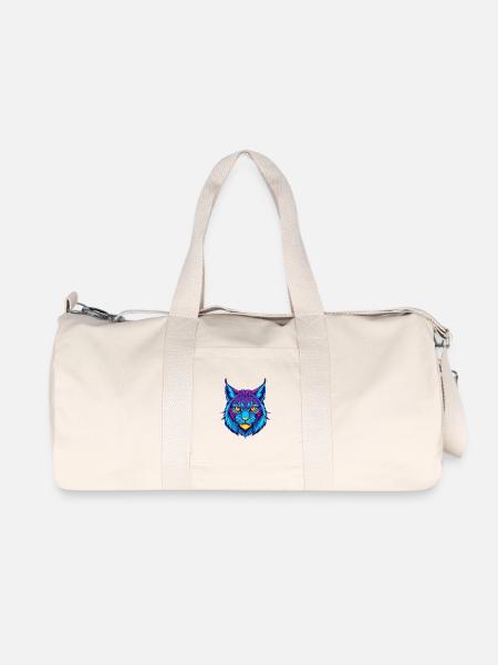 Eurasischer Luchs Katzenrasse Karikatur Kawaii Tier Haustier - Recycelte Canvas-Sporttasche von Stanley/Stella - Naturweiß