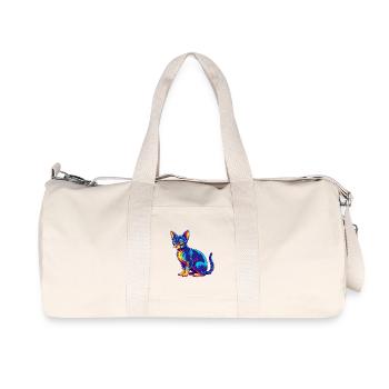 Chat Abyssin Race Dessin Animé Kawaii Animal De Compagnie - Sac de sport en toile recyclée Stanley/Stella - blanc naturel - Devant