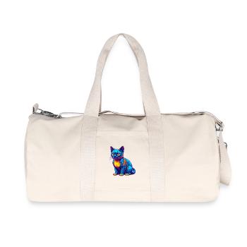 Burmesische Katze Rasse Karikatur Kawaii Tier Haustier - Recycelte Canvas-Sporttasche von Stanley/Stella - Naturweiß - Vorne