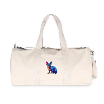 Devon Rex Katzenrasse Cartoon Kawaii Tier Haustier - Recycelte Canvas-Sporttasche von Stanley/Stella - Naturweiß - Vorne