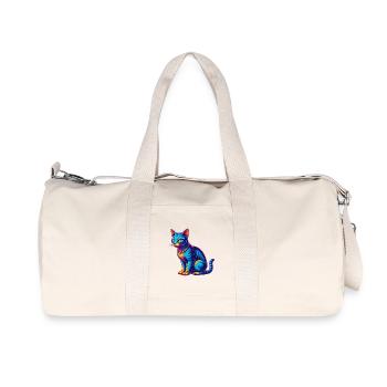 Arabian Egyptian Mau Cat Breed Cartoon Kawaii Anim - Recycled Canvas Sports Bag by Stanley/Stella - natural - Front
