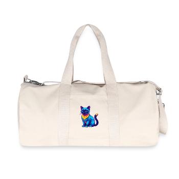 Siamese Cat Breed Cartoon Kawaii Animal Pet - Recycled Canvas Sports Bag by Stanley/Stella - natural - Front