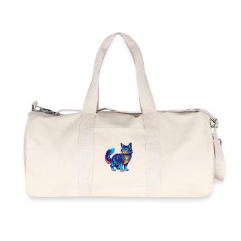 Chat Somali Race Dessin animé Kawaii Animal Pet - Sac de sport en toile recyclée Stanley/Stella - blanc naturel - Devant