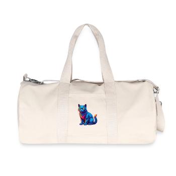 Russische Blaue Katze Rasse Karikatur Kawaii Tier Haustier - Recycelte Canvas-Sporttasche von Stanley/Stella - Naturweiß - Vorne