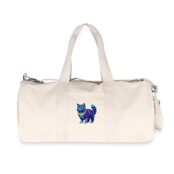 Manx Chat Race Dessin animé Kawaii Animal Pet - Sac de sport en toile recyclée Stanley/Stella - blanc naturel - Devant