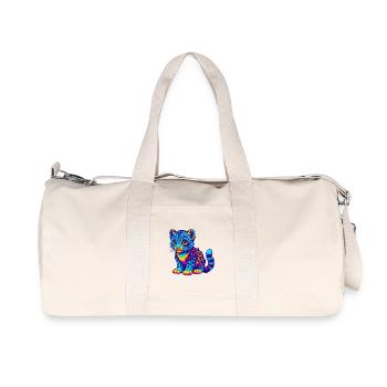 Léopard des neiges bébé chat race dessin animé Kawaii Animal - Sac de sport en toile recyclée Stanley/Stella - blanc naturel - Devant