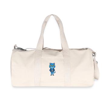 Russe Bleu Drôle Dessin Animé Kawaii Veste Lunettes de soleil - Sac de sport en toile recyclée Stanley/Stella - blanc naturel - Devant