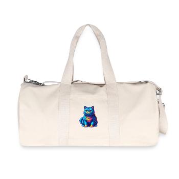 Anglais argent chat race dessin animé Kawaii animal de compagnie - Sac de sport en toile recyclée Stanley/Stella - blanc naturel - Devant