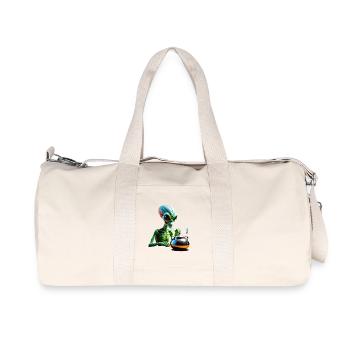 Rave Aliens — Neon Alchemist - Recycelte Canvas-Sporttasche von Stanley/Stella - Naturweiß - Vorne