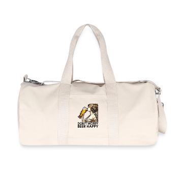 Woman drinking beer happy gift - Recycled Canvas Sports Bag by Stanley/Stella - natural - Front