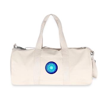 Leuchtendes Mandala in Nachtblau - Recycelte Canvas-Sporttasche von Stanley/Stella - Naturweiß - Vorne