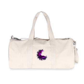 Mondsichel, Rosenblüte, Katzen motiv, Ranken - Recycelte Canvas-Sporttasche von Stanley/Stella - Naturweiß - Vorne