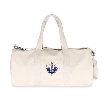 Federflügel, Fackeln, Ranken, coole Tees - Recycelte Canvas-Sporttasche von Stanley/Stella - Naturweiß - Vorne