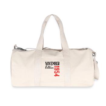 72ND BIRTHDAY NOVEMBER 1954 - Recycled Canvas Sports Bag by Stanley/Stella - natural - Front
