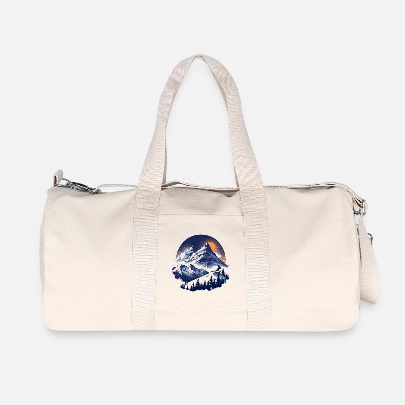 Graphismes de snowboard - Sac de sport en toile recyclée Stanley/Stella - blanc naturel