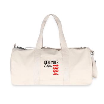 42. GEBURTSTAG DEZEMBER 1984 - Recycelte Canvas-Sporttasche von Stanley/Stella - Naturweiß - Vorne