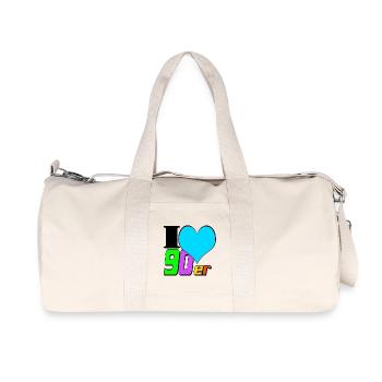 Fête des années 90 , Soirée à thème , Amour des années 90 (25) - Sac de sport en toile recyclée Stanley/Stella - blanc naturel - Devant