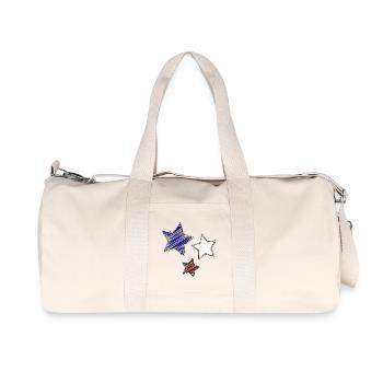 ETOILE. ETOILES. NOËL. CHRISTMAS. JOUR DE L'AN - Sac de sport en toile recyclée Stanley/Stella - blanc naturel - Devant