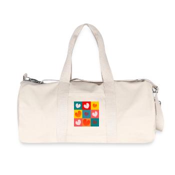 HEART. NOEL. CHRISTMAS. HEARTS. HEART. FATHER's DAY - Recycled Canvas Sports Bag by Stanley/Stella - natural - Front