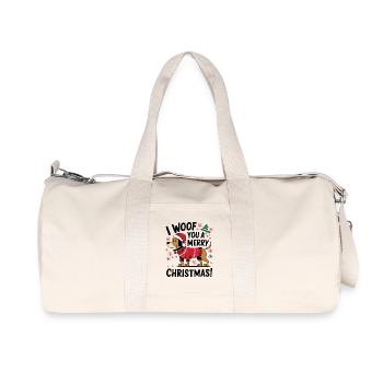 Festlicher Hund im Weihnachtspullover - Recycelte Canvas-Sporttasche von Stanley/Stella - Naturweiß - Vorne