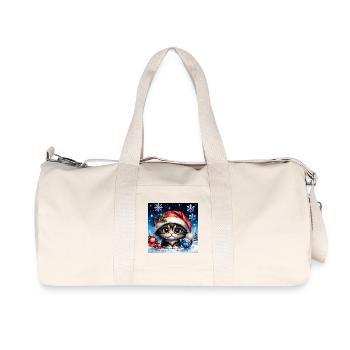 Adorable Christmas kitten. - Recycled Canvas Sports Bag by Stanley/Stella - natural - Front