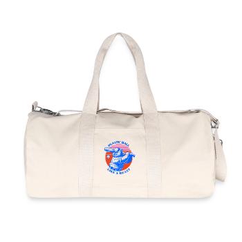 Ours de baseball de style rétro - Sac de sport en toile recyclée Stanley/Stella - blanc naturel - Devant