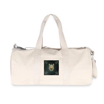 Mystical fox with piercing red eyes. - Recycled Canvas Sports Bag by Stanley/Stella - natural - Front