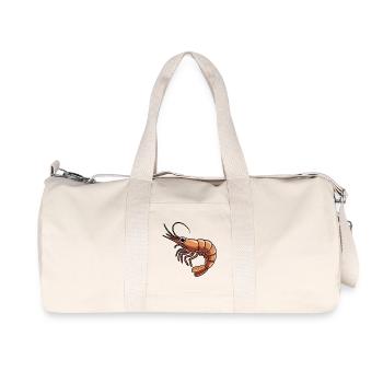 Bold Orange Shrimp Cartoon for Apparel - Recycled Canvas Sports Bag by Stanley/Stella - natural - Front