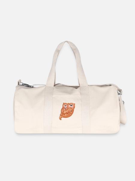 Famille de loutres mignonnes - Sac de sport en toile recyclée Stanley/Stella - blanc naturel