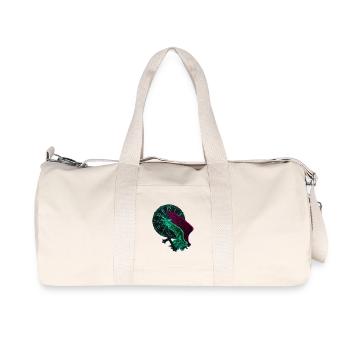 Uhren, Feder-Flügel seitlich, Kreuze - Recycelte Canvas-Sporttasche von Stanley/Stella - Naturweiß - Vorne