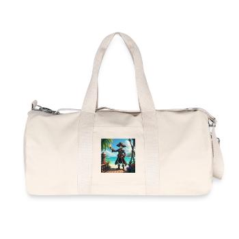 Skelettpirat am Tropenstrand - Recycelte Canvas-Sporttasche von Stanley/Stella - Naturweiß - Vorne