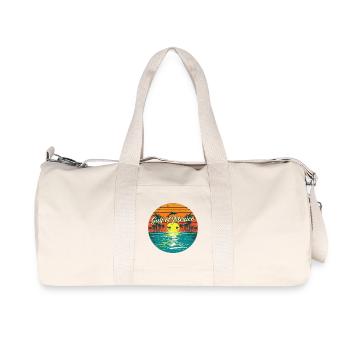 Gulf of Mexico Beach Palm Trees Summer Vacation tshirt - Recycled Canvas Sports Bag by Stanley/Stella - natural - Front
