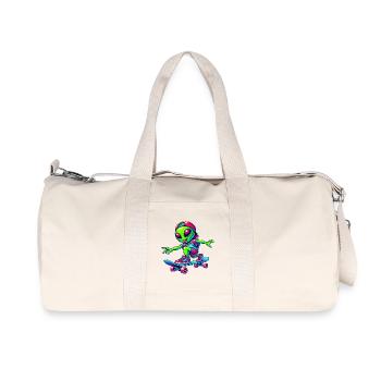 Skater Alien Design - Recycled Canvas Sports Bag by Stanley/Stella - natural - Front