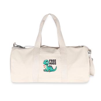 Apatosaurus Dino Baby Gratis Umarmungen Geschenk - Recycelte Canvas-Sporttasche von Stanley/Stella - Naturweiß - Vorne