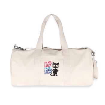 I'm Not Lazy, I'm Just Energy Efficient - Recycled Canvas Sports Bag by Stanley/Stella - natural - Front