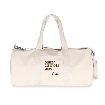 RENTNER SPRÜCHE GROßE PAUSE RENTE - Recycelte Canvas-Sporttasche von Stanley/Stella - Naturweiß - Vorne