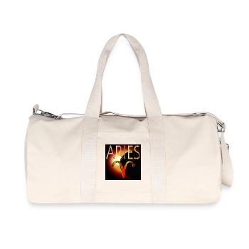 GEBURTSTAG SONNE ZEICHEN WIDDER - Recycelte Canvas-Sporttasche von Stanley/Stella - Naturweiß - Vorne