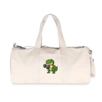 Süßer Dino T-Rex Workout Fitness Cartoon - Recycelte Canvas-Sporttasche von Stanley/Stella - Naturweiß - Vorne