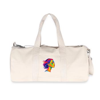 Femme Pop Art Colorée – Colorful Art Design - Sac de sport en toile recyclée Stanley/Stella - blanc naturel - Devant