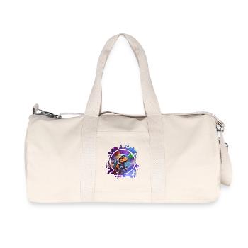 Dinosaur im Weltraum Astronaut Design - Recycelte Canvas-Sporttasche von Stanley/Stella - Naturweiß - Vorne