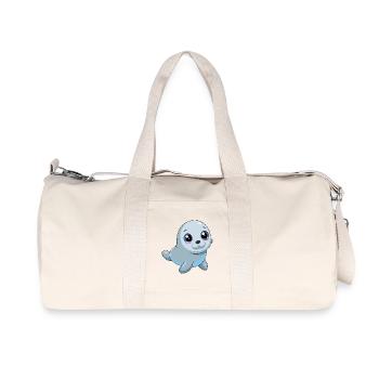 Bébé phoque aux grands yeux brillants - Sac de sport en toile recyclée Stanley/Stella - blanc naturel - Devant