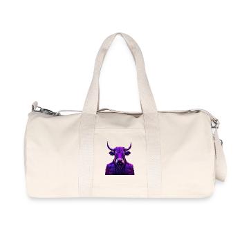 Bull in colorful tattoo style - Recycled Canvas Sports Bag by Stanley/Stella - natural - Front