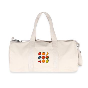 Sélection colorée de fruits frais dans le style dessin animé - Sac de sport en toile recyclée Stanley/Stella - blanc naturel - Devant