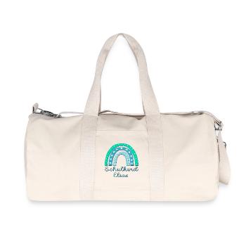 SCHULANFANG SCHULKIND ELIAS - Recycelte Canvas-Sporttasche von Stanley/Stella - Naturweiß - Vorne