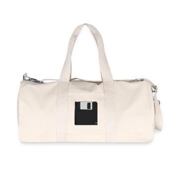 Nostalgic 3½ inch Diskette Retro Floppy Disk - Recycled Canvas Sports Bag by Stanley/Stella - natural - Front