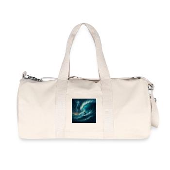 Storm Surfer - Surfen auf riesiger Welle - Recycelte Canvas-Sporttasche von Stanley/Stella - Naturweiß - Vorne