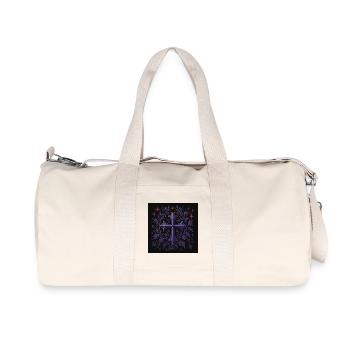 Lavendel Gothic Kreuz Blumendesign - Recycelte Canvas-Sporttasche von Stanley/Stella - Naturweiß - Vorne