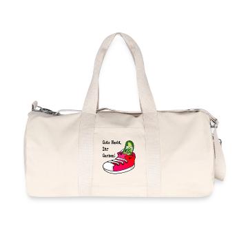 GUTE NACHT SPORTSCHUHE GURKEN - Recycelte Canvas-Sporttasche von Stanley/Stella - Naturweiß - Vorne