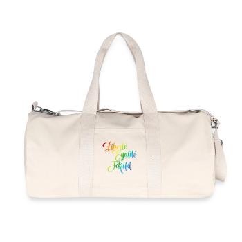 Rainbow Liberté Égalité Fraternité - Recycled Canvas Sports Bag by Stanley/Stella - natural - Front